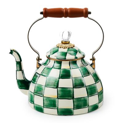 Emerald Check 3 Quart Tea Kettle mackenzie-childs Panama 0