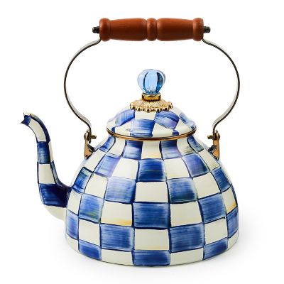 Royal Check 3 Quart Tea Kettle mackenzie-childs Panama 0