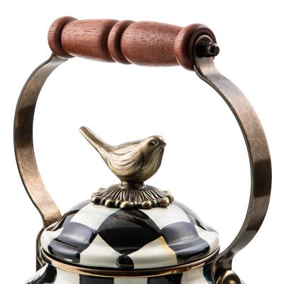 Courtly Check Enamel 3 Qt. Tea Kettle with Bird image twelve