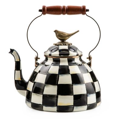 Courtly Check 3 Quart Tea Kettle with Bird