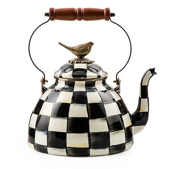 Courtly Check 3 Quart Tea Kettle with Bird