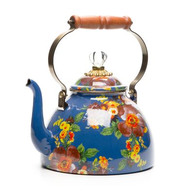 Flower Market 3 Quart Tea Kettle - Lapis mackenzie-childs Panama 0