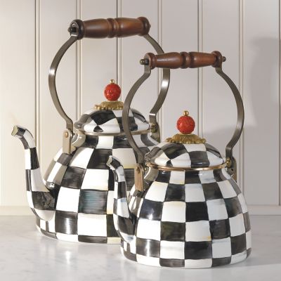 MacKenzie-Childs - Courtly Check Enamel Whistling Tea Kettle