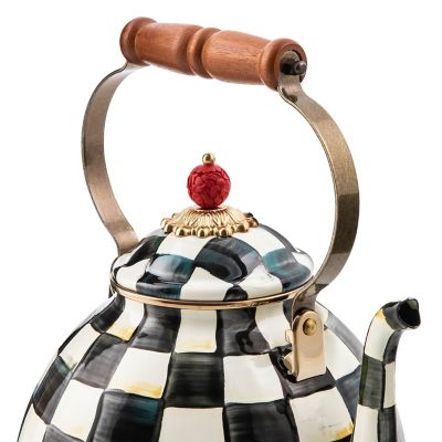 MacKenzie-Childs 3-Qt. Courtly Check Enamel Tea Kettle