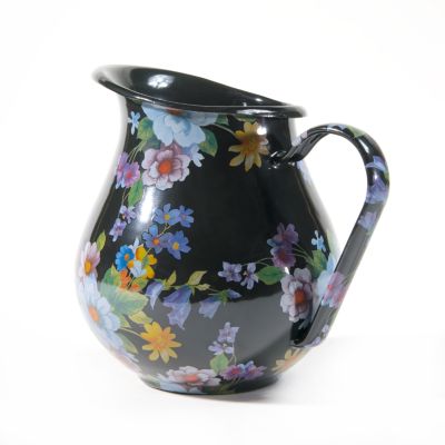 Black Flower Market Pitcher mackenzie-childs Panama 0