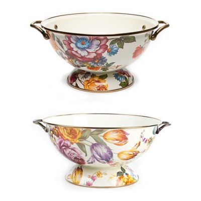 MacKenzie-Childs  White Flower Market Extra Large Everyday Bowl