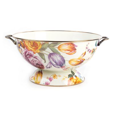 MacKenzie-Childs  White Flower Market Extra Large Everyday Bowl