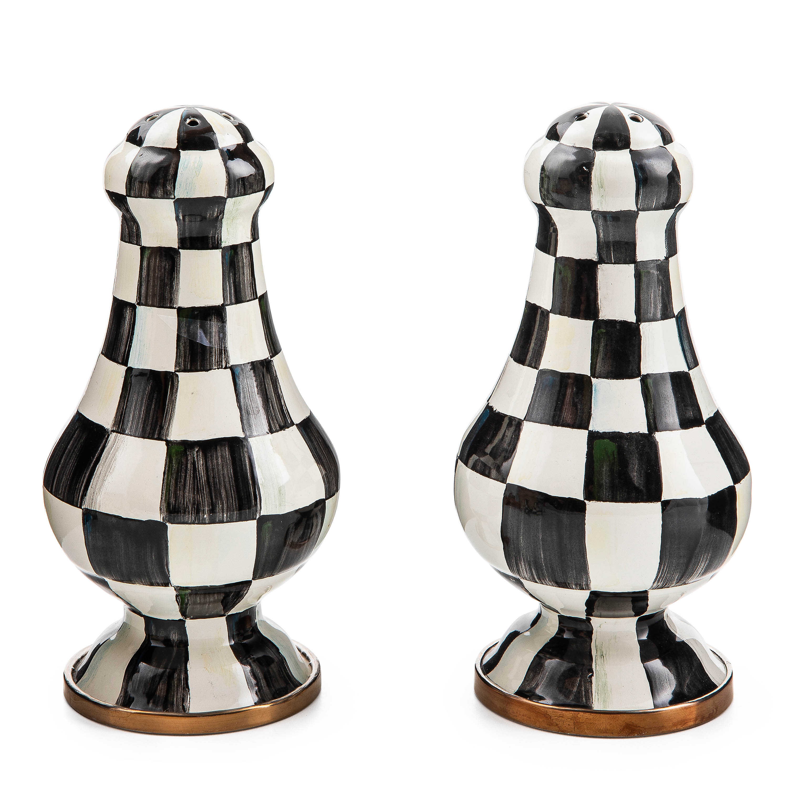 Courtly Check Large Salt & Pepper Shakers mackenzie-childs Panama 0