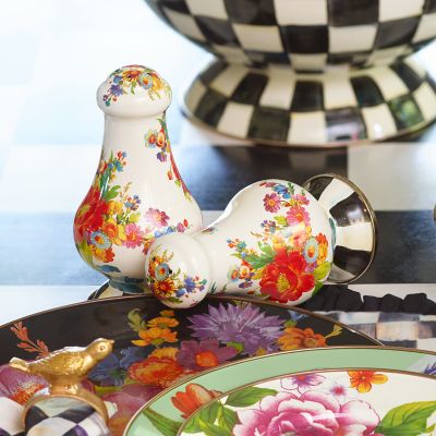 MacKenzie-Childs  Wildflowers Bird Salt & Pepper Set