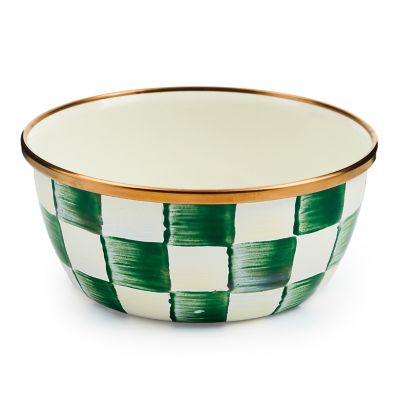 Emerald Check Pinch Bowl mackenzie-childs Panama 0