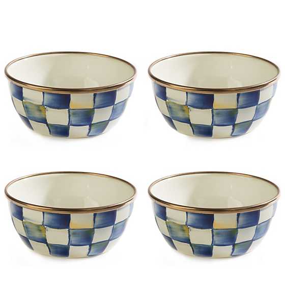Royal Check Enamel Pinch Bowls - Set of 4 image two