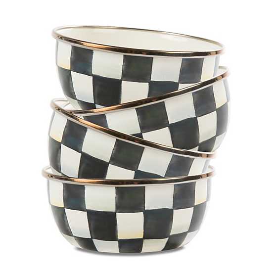 Courtly Check Enamel Pinch Bowls - Set of 4 image two