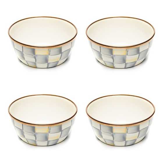Sterling Check Enamel Pinch Bowls - Set of 4 image two