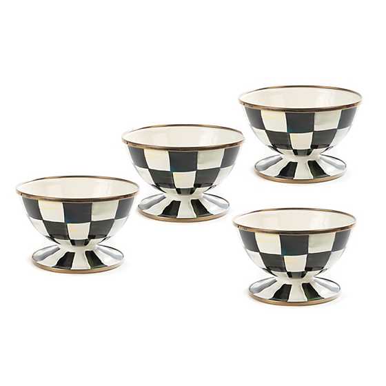 Courtly Check Enamel Ice Cream Dishes - Set of 4 image two