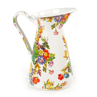 White Flower Market Large Practical Pitcher mackenzie-childs Panama 0