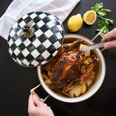 Royal Check Enamel 3 Qt. Casserole by MacKenzie-Childs