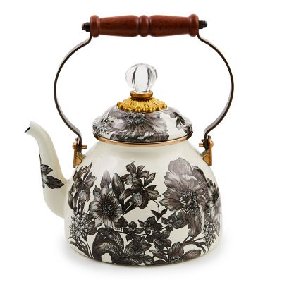 Sterling English Garden 2 Quart Tea Kettle mackenzie-childs Panama 0