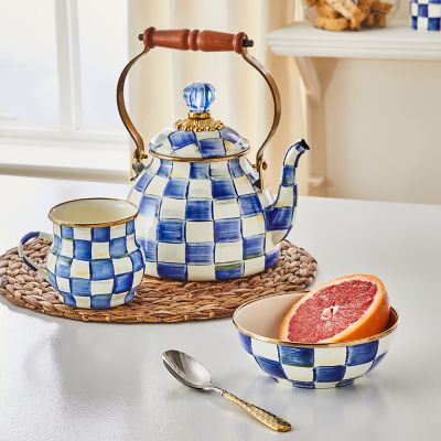 MacKenzie-Childs Royal Check Tea Kettle