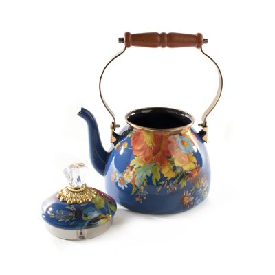 MacKenzie-Childs – Flower Market 3 Quart Tea Kettle with Bird