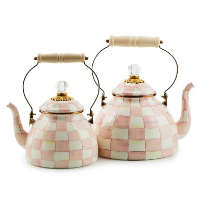 Rosy Check Enamel Tea Kettle - 2 Quart image four