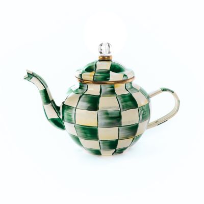 Emerald Check 4 Cup Teapot mackenzie-childs Panama 0