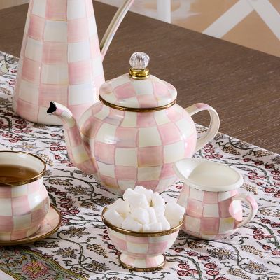 MacKenzie Childs Rosy Check 4 Cup Teapot