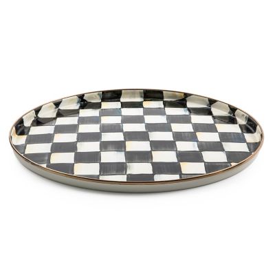 Courtly Check Round Tray mackenzie-childs Panama 0