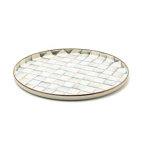 Sterling Check Enamel Round Tray image five