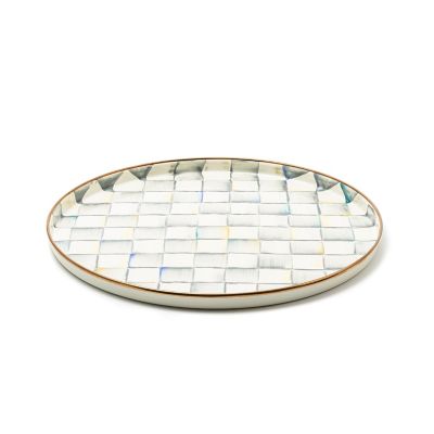 Sterling Check Round Tray mackenzie-childs Panama 0