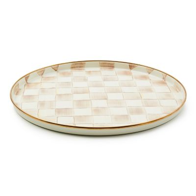 Mocha Check Round Tray mackenzie-childs Panama 0