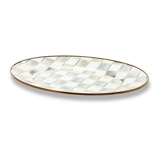 Sterling Check Enamel Oval Platter - Small image three