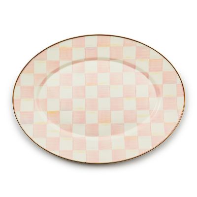 Rosy Check Medium Oval Platter mackenzie-childs Panama 0