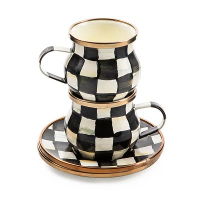 Checkered Espresso Cups - Set of 6