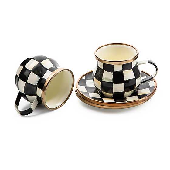 Courtly Check Enamel Espresso Cup & Saucer Set image five