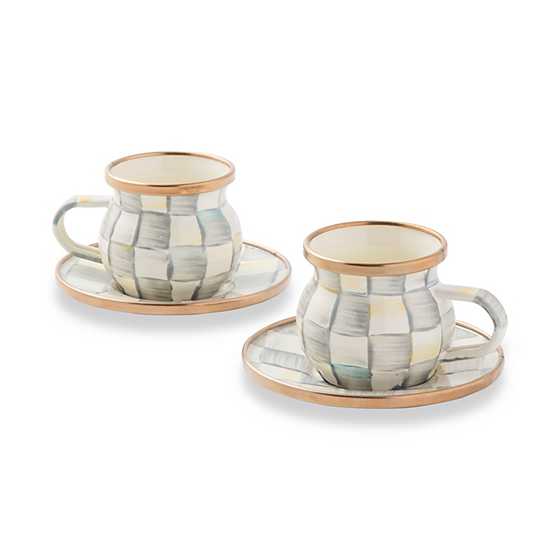 Sterling Check Enamel Espresso Cup  &  Saucer Set image two