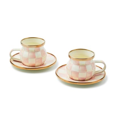 Rosy Check Espresso Cup & Saucer Set mackenzie-childs Panama 0