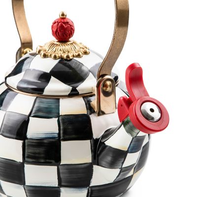 Iconic Black & White Courtly Check Enamel Tea Kettle by Mackenzie-Chil –, VESIMI Design