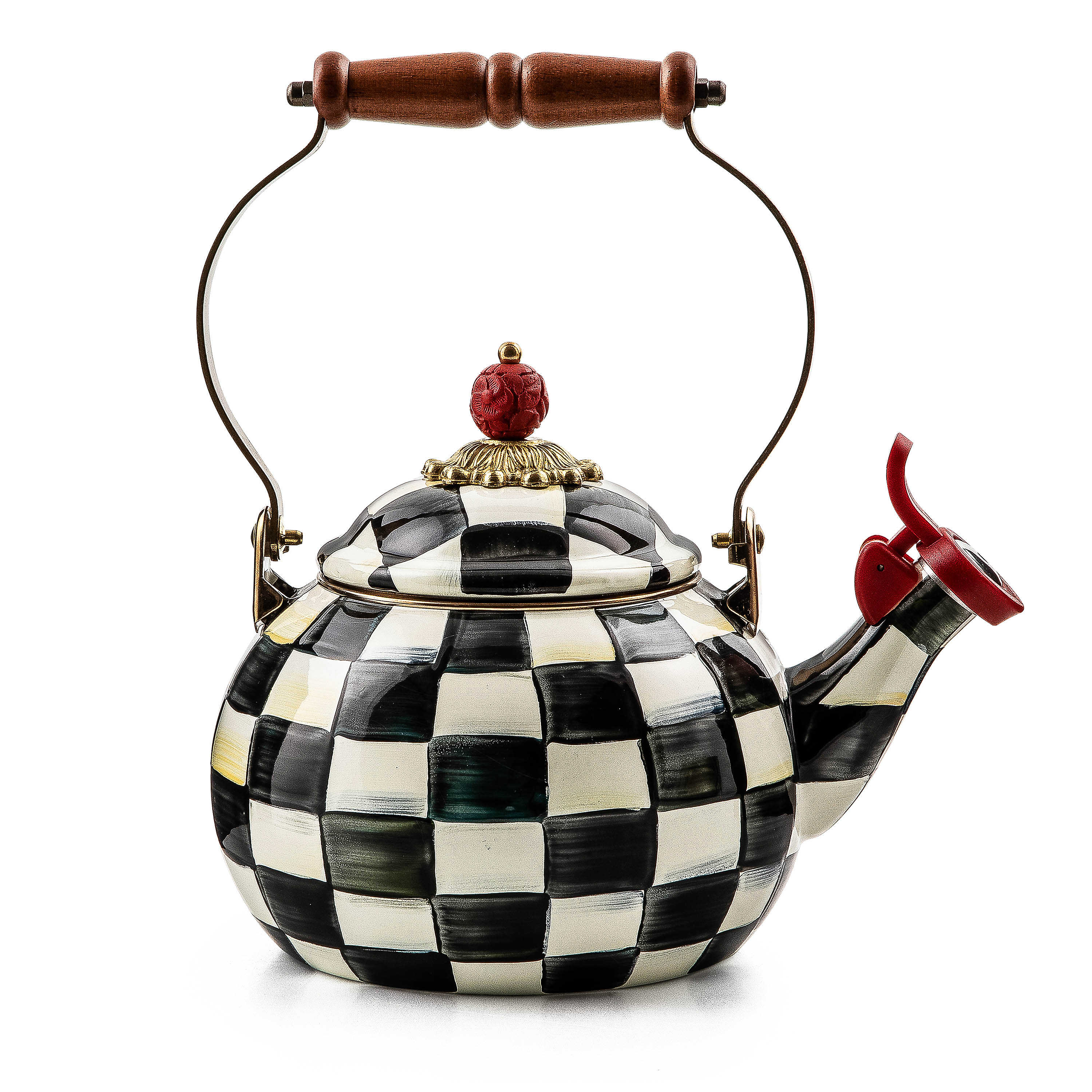 Courtly Check Whistling Tea Kettle mackenzie-childs Panama 0
