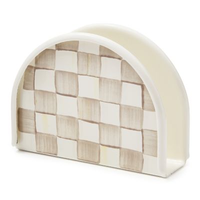 Mocha Check Napkin Holder mackenzie-childs Panama 0