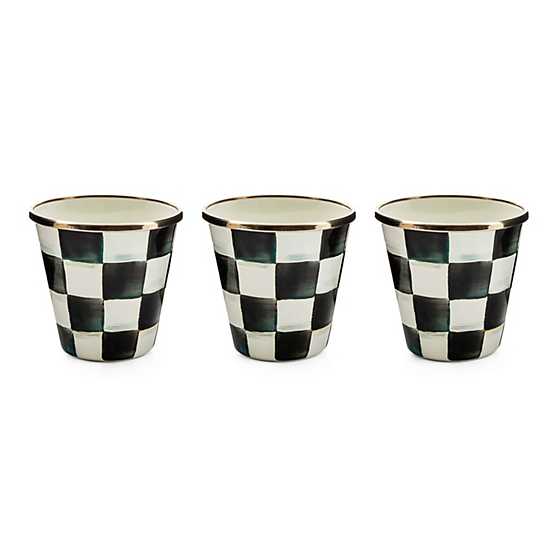 Courtly Check Enamel Herb Pots - Set of 3 image one