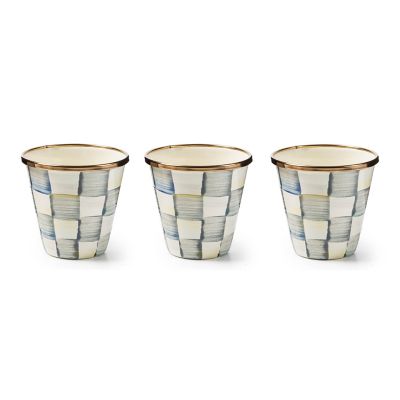 Sterling Check Herb Pots, Set of 3 mackenzie-childs Panama 0