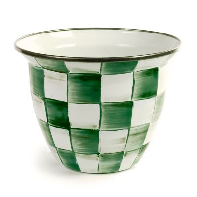 Emerald Check Large Flower Pot mackenzie-childs Panama 0