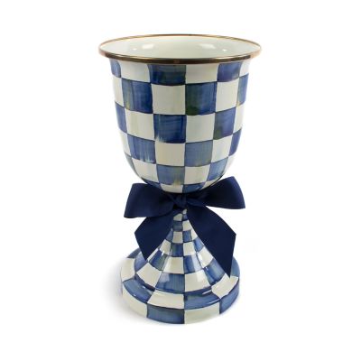 Royal Check Enamel Pedestal Vase mackenzie-childs Panama 0