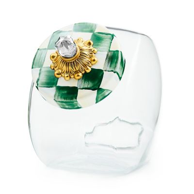 Sweets Jar with Emerald Check Lid mackenzie-childs Panama 0