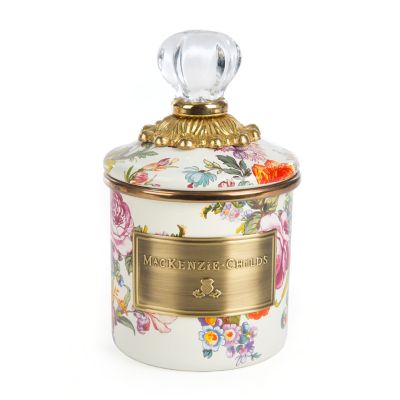 MacKenzie-Childs | White Flower Market Mini Canister