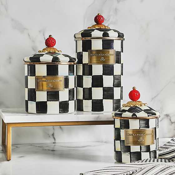 Demi MacKenzie-Childs Courtly Check Enamel Canister 