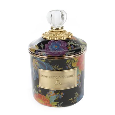 Flower Market Demi Canister - Black mackenzie-childs Panama 0