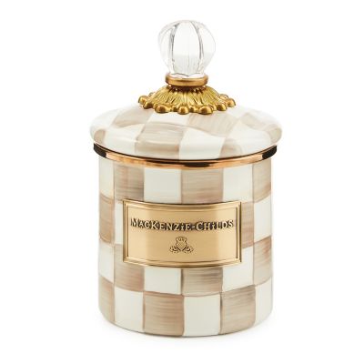 Mocha Check Demi Canister mackenzie-childs Panama 0