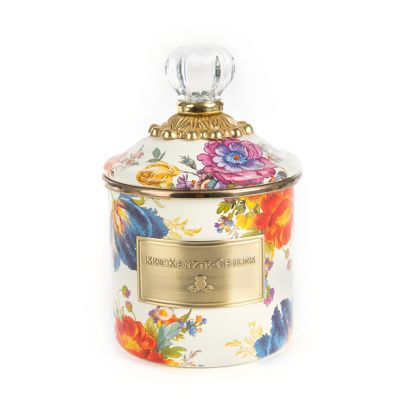 White Flower Market Demi Canister