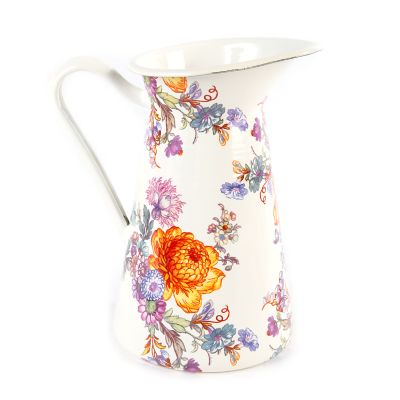 White Flower Market Medium Practical Pitcher